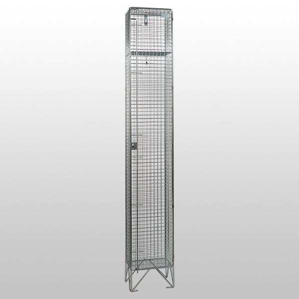 1 Door Nest of 1 Stainless Steel Mesh Locker by AMP Wire