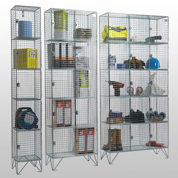 5 Door Wire Mesh Lockers by AMP Wire