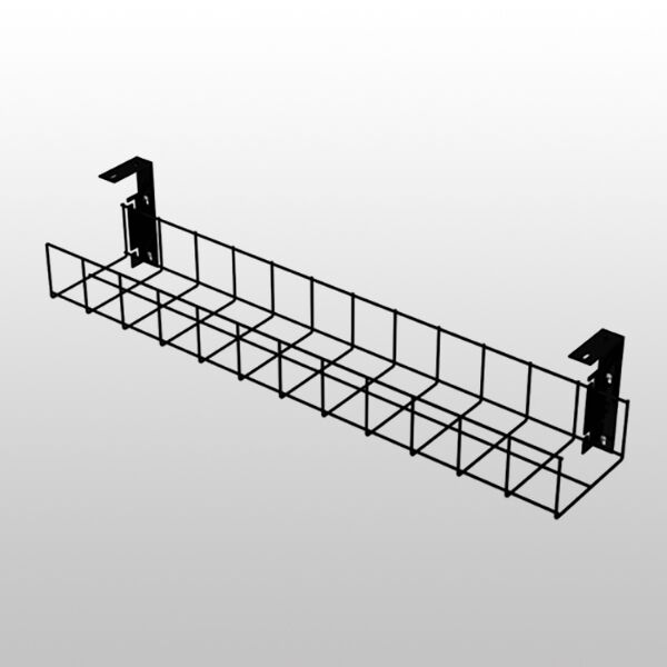 Black Under Desk Cable Tray with Small Brackets from AMP