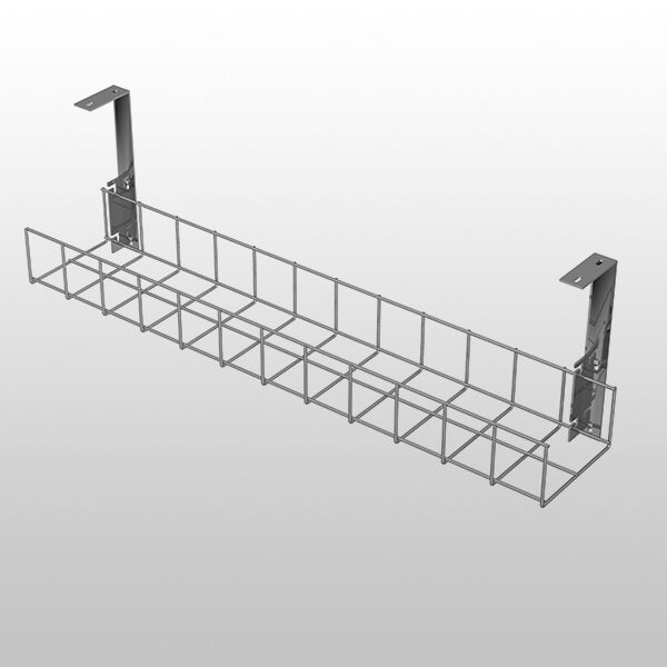 Silver Under Desk Cable Tray with Large Brackets from AMP